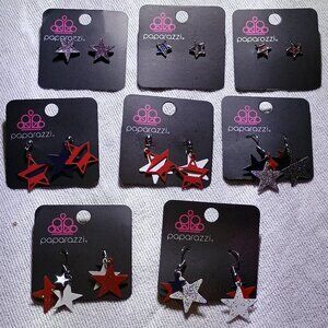 Paparazzi/Star Earrings Lot 8/Women/Various Sizes/Mixed Styles